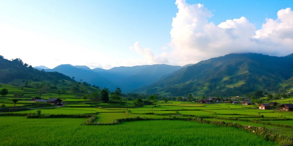 Pemandangan alam desa Kutawang yang indah dan asri.