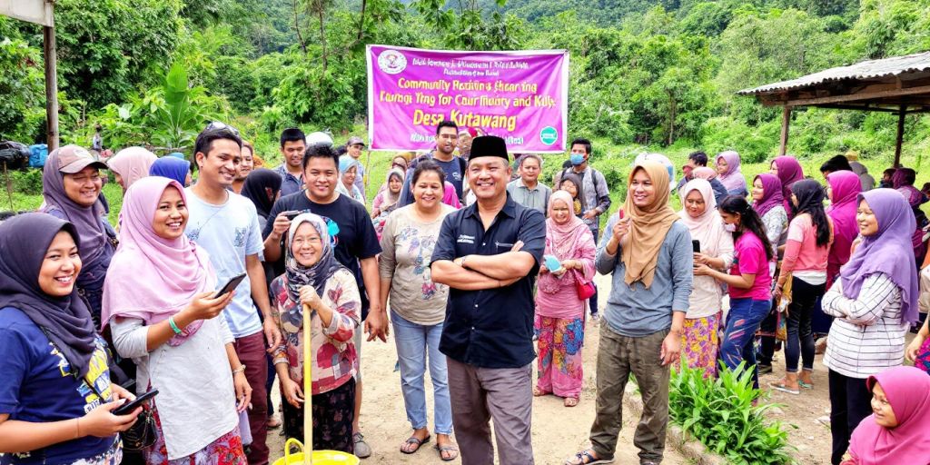 Komunitas Desa Kutawang berkumpul dalam kegiatan bersama.